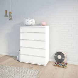 Nova 5 Drawer Chest in White - thumbnail 2
