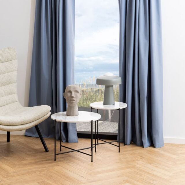Avila Side Table with White Marble Top 42x45cm - image 1