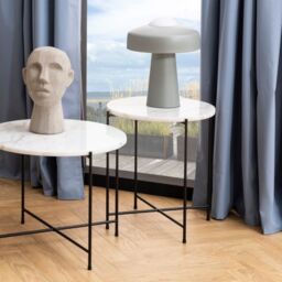 Avila Side Table with White Marble Top 42x45cm - thumbnail 2