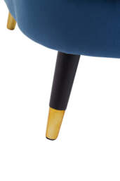 Linea Curved Accent Chair – Midnight Blue Velvet - thumbnail 3
