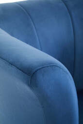 Linea Curved Accent Chair – Midnight Blue Velvet - thumbnail 2