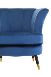Linea Curved Accent Chair – Midnight Blue Velvet - thumbnail 5