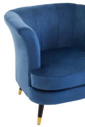 Linea Curved Accent Chair – Midnight Blue Velvet - thumbnail 4