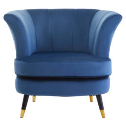 Linea Curved Accent Chair – Midnight Blue Velvet