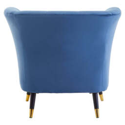 Linea Curved Accent Chair – Midnight Blue Velvet - thumbnail 6