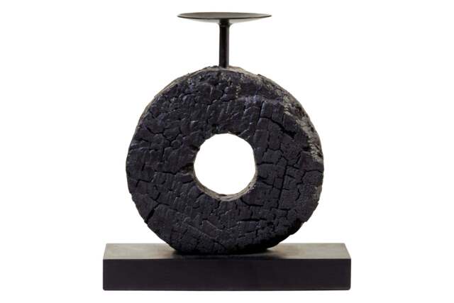 Charred Candle Harbour Mango Black Holder Wood Log Small - image 1