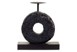 Charred Candle Harbour Mango Black Holder Wood Log Small - thumbnail 1