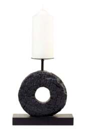 Charred Candle Harbour Mango Black Holder Wood Log Small - thumbnail 2
