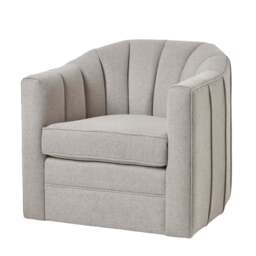 Lily Swivel Chair in Oatmeal Twill – Modern Versatility with Classic Charm - thumbnail 2