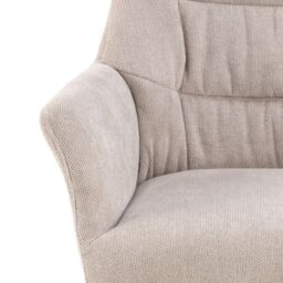 Alonso Swivel Dining Chairs in Cream with Armrests – Set of 2 - thumbnail 5