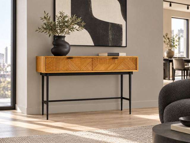 Tunbridge Natural Wood Console Table – Timeless Contemporary Hallway Table - image 1