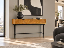 Tunbridge Natural Wood Console Table – Timeless Contemporary Hallway Table - thumbnail 1