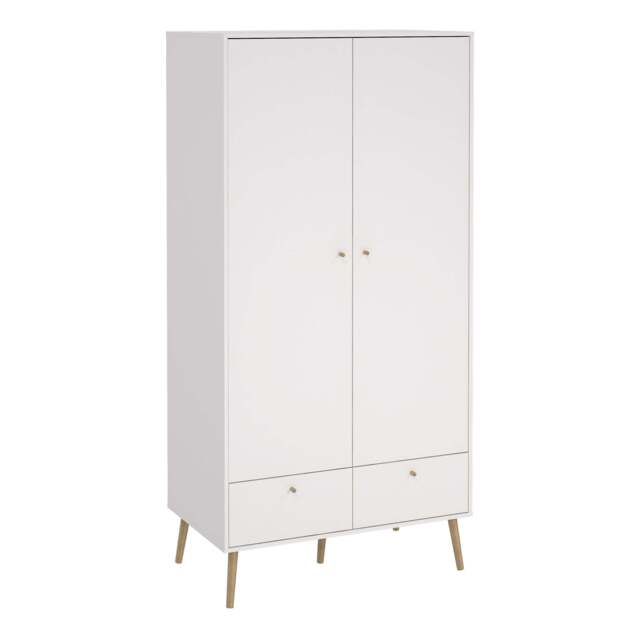 Cumbria Wardrobe with 2 Doors + 2 Drawers White - image 1