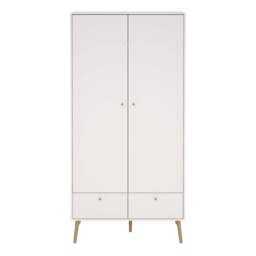 Cumbria Wardrobe with 2 Doors + 2 Drawers White - thumbnail 2