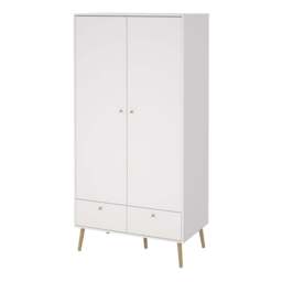 Cumbria Wardrobe with 2 Doors + 2 Drawers White - thumbnail 3