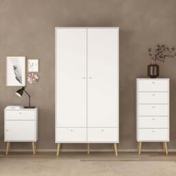 Cumbria Wardrobe with 2 Doors + 2 Drawers White - thumbnail 6