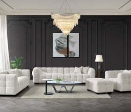 Aluxo Tribeca Sofa Range in Oatmeal Boucle Fabric - thumbnail 1