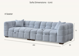 Aluxo Tribeca Sofa Range in Oatmeal Boucle Fabric - thumbnail 5