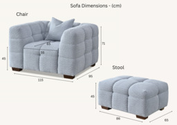 Aluxo Tribeca Sofa Range in Oatmeal Boucle Fabric - thumbnail 4
