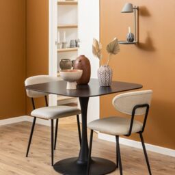 Malta Ceramic Square Dining Table in Black 90x75cm - thumbnail 2