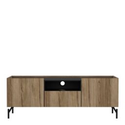Kendall TV-Unit with 2 Doors + 1 Drawer Oak and Black - thumbnail 3