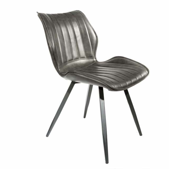 Junelle Dining Chair Vegan Leather Grey SET OF 2 - image 1