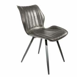 Junelle Dining Chair Vegan Leather Grey SET OF 2