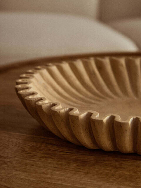 Suncrest Fluted Marble Bowl – Ochre (Large) - image 1