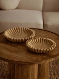 Suncrest Fluted Marble Bowl – Ochre (Large) - thumbnail 4