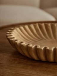 Suncrest Fluted Marble Bowl – Ochre (Large)
