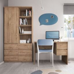 Fribo Tall Cupboard with 3 Drawers in Oak - thumbnail 4
