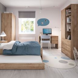 Fribo Tall Cupboard with 3 Drawers in Oak - thumbnail 3