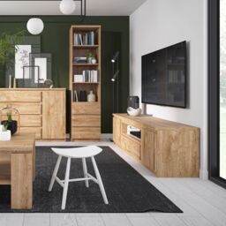 Fribo Tall Cupboard with 3 Drawers in Oak - thumbnail 2