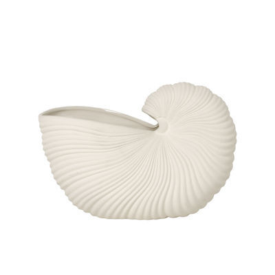 Shell Vase - / Ceramic shell by Ferm Living White