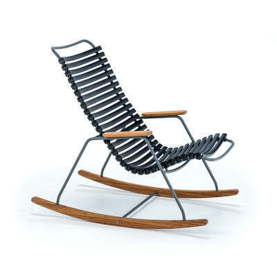 Click Children rocking chair - / Plastic & bamboo by Houe Black