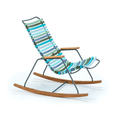 Click Children rocking chair - / Plastic & bamboo by Houe Multicoloured