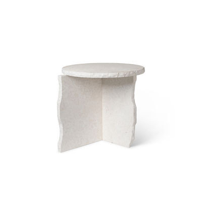 Mineral Sculptural End table - / Ø 52 x H 50 cm - Marble by Ferm Living White