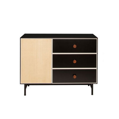 Essence Chest of drawers - / L 100 x H 75 cm - Wood & rattan by Maison Sarah Lavoine Black