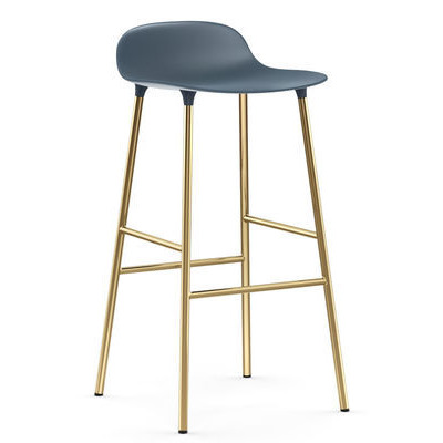 Form Bar stool - / H 75 cm – Brass foot by Normann Copenhagen Blue