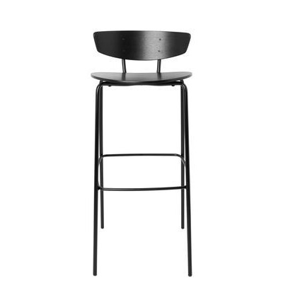 Herman Bar chair - / High - H 76 cm by Ferm Living Black
