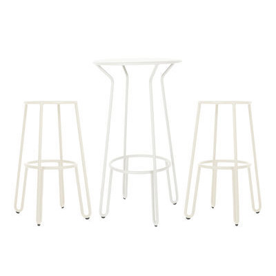Huggy High table - / + 2 bar stools - H 75cm by Maiori White