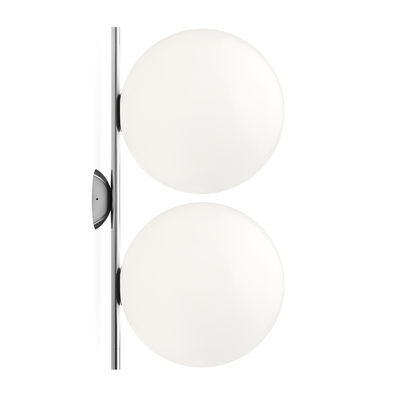 IC Double 1 Wall light - / Ceiling light - l 42 cm, Ø 20 cm by Flos White