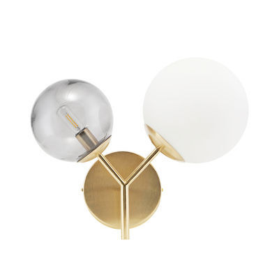 Twice Wall light with plug - / Metal & glass - L 50 cm by House Doctor White