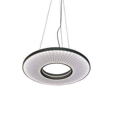 Iris Pendant - Horizontal LED / Ø 40 cm - Fabric & double-sided lighting by Dix Heures Dix White