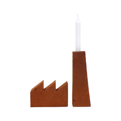 Fabrique Book-end - / Candlestick - Sculpted, hand-moulded brick by Aequo Design Red
