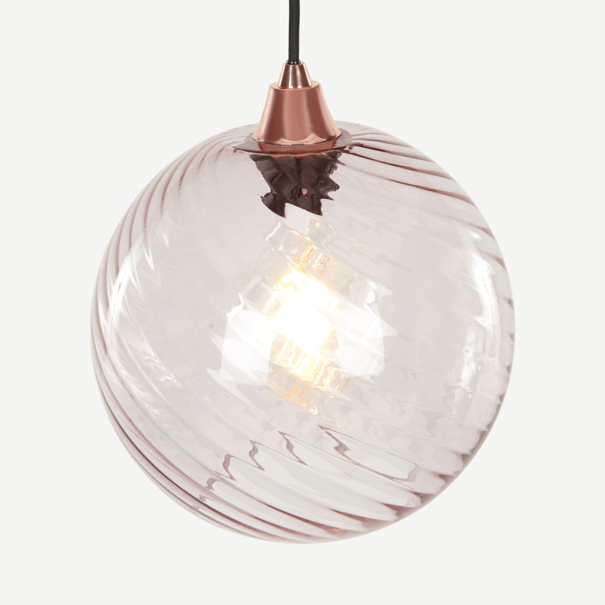 Ilaria Pendant Light Shade Round, Blush Grey