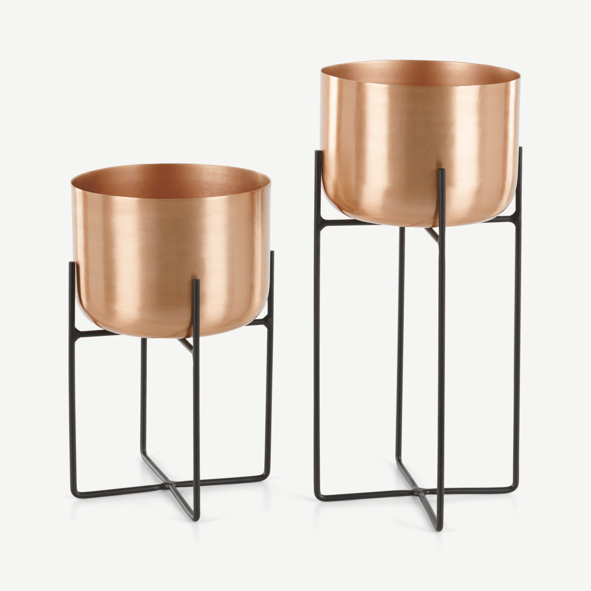 Salix Set of Two  Large Planter Stands, Copper