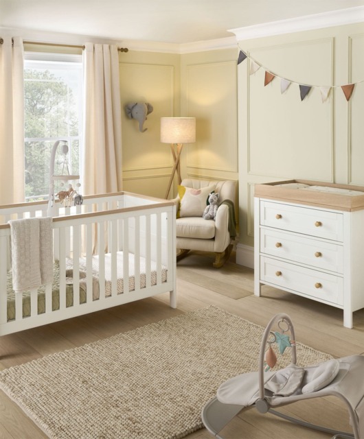 Wedmore 2 Piece Cotbed Set with Dresser Changer - White/Oak