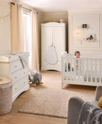 Flyn 3 Piece Cotbed Range with Dresser Changer & Wardrobe - Off-White