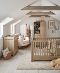 Barton 3 Piece Cotbed Range with Dresser Changer & Wardrobe - Oak